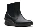 【送料無料】 クラークス レディース ブーツ・レインブーツ シューズ Suttyn Rae Wedge Bootie Black