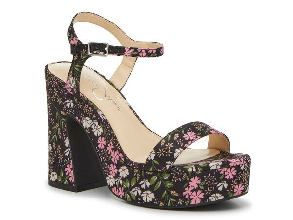 【送料無料】 ジェシカシンプソン レディース サンダル シューズ Xilka Sandal Black/Pink/Green Floral Print Fabric