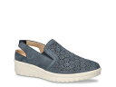 【送料無料】 イージーストリート レディース スリッポン・ローファー シューズ Petal Wedge Slip-On Navy