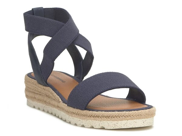【送料無料】 ラッキーブランド レディース サンダル シューズ Thimba Espadrille Wedge Sandal Navy