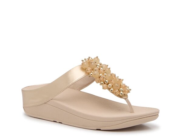 フィットフロップ レディース シューズ サンダル FitFlop Fino Wedge Sandal Gold Metallic ゴールド