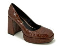 【送料無料】 ケネスコール レディース パンプス シューズ Bri Platform Pump Brown Croc Print Patent