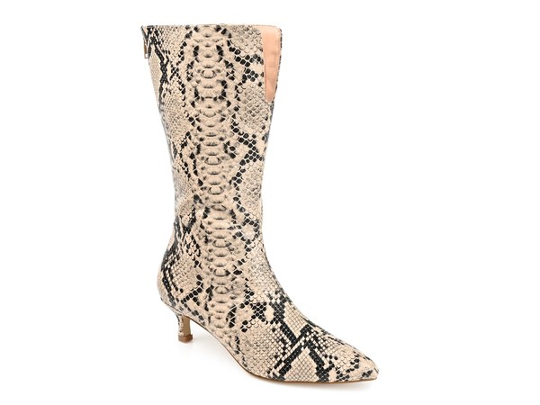 ジュルネ コレクション レディース ブーツ・レインブーツ シューズ Esperanza Wide Calf Boot Natural Snake Print