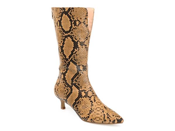 ジュルネ コレクション レディース ブーツ・レインブーツ シューズ Esperanza Wide Calf Boot Brown Snake Print