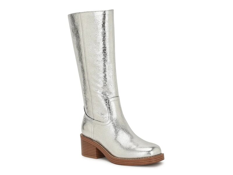 ナインウェスト レディース シューズ ブーツ・レインブーツ Nine West Broklyn Boot Silver Leather シ..