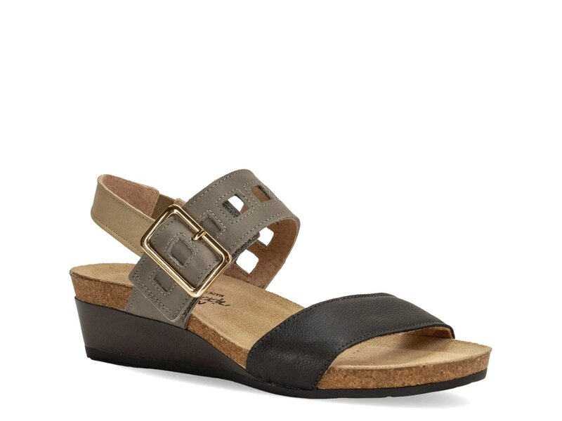 ナオト レディース シューズ サンダル Naot Dynasty Wedge Sandal Black/Grey/Beige Leather ブラック