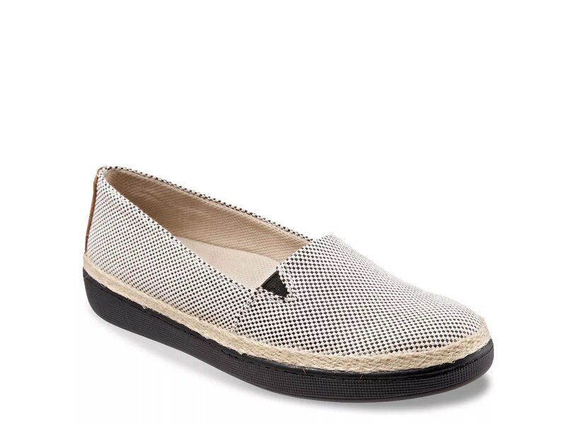 �ȥ��å����� ��ǥ����� ���塼�� ����åݥ󡦥����ե��� Trotters Accent Espadrille Slip-On Black/White Che...