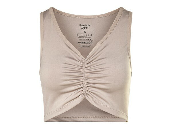 リーボック レディース タンクトップ トップス Studio Ruched Women's Cropped Tank Top Taupe