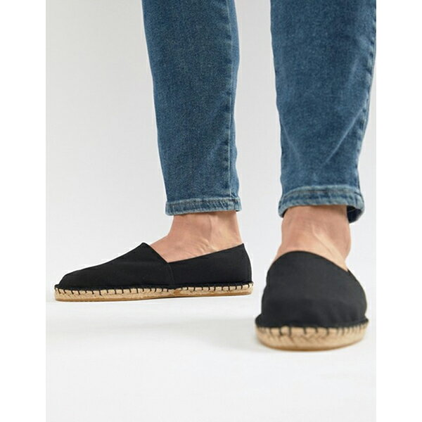 エイソス メンズ サンダル シューズ ASOS DESIGN Espadrilles Black Canvas