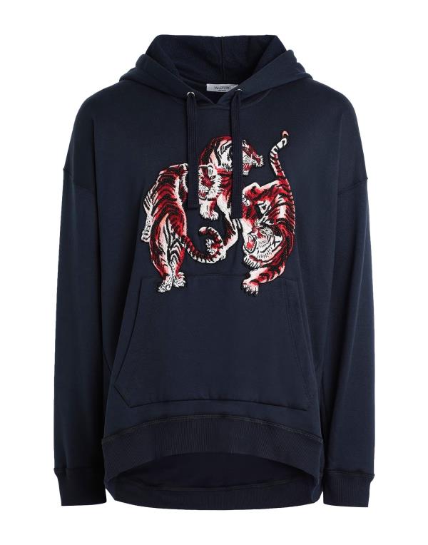 【送料無料】 ヴァレンティノ メンズ パーカー・スウェット アウター Hooded sweatshirt Midnight blue