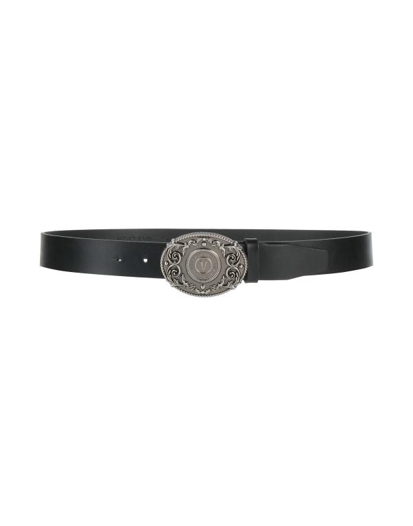 ヴェルサーチェ ビジネスベルト メンズ 【送料無料】 ヴェルサーチ メンズ ベルト アクセサリー Leather belt Black