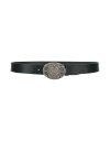 【送料無料】 ヴェルサーチ メンズ ベルト アクセサリー Leather belt Black