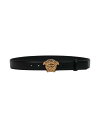 【送料無料】 ヴェルサーチ メンズ ベルト アクセサリー Leather belt Black