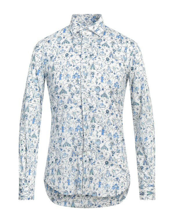 【送料無料】 ザカス メンズ シャツ トップス Patterned shirt White