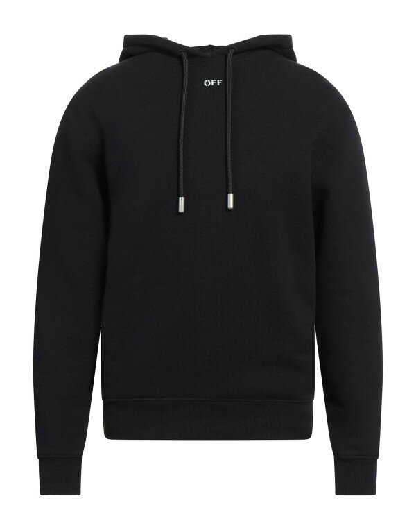【送料無料】 オフ-ホワイト メンズ パーカー・スウェット フーディー アウター Hooded sweatshirt Black
