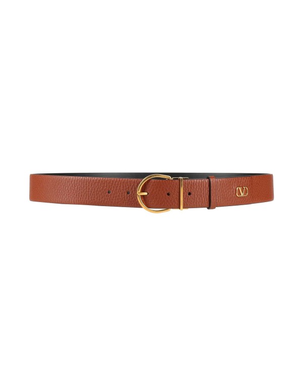 【送料無料】 ヴァレンティノ メンズ ベルト アクセサリー Leather belt Brown