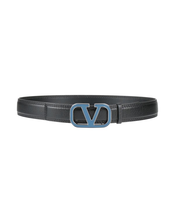 【送料無料】 ヴァレンティノ メンズ ベルト アクセサリー Leather belt Black