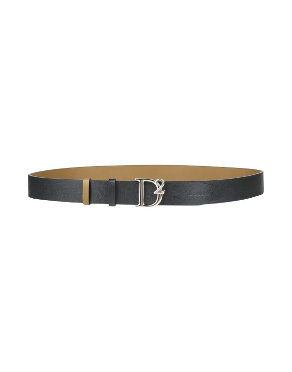 【送料無料】 ディースクエアード メンズ ベルト アクセサリー Leather belt Black