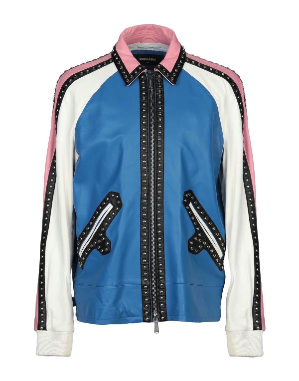 【送料無料】 ディースクエアード メンズ ジャケット・ブルゾン アウター Biker jacket Azure