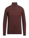 【送料無料】 バランタイン メンズ ニット・セーター アウター Sweater with zip Brown