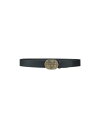 【送料無料】 ヴェルサーチ メンズ ベルト アクセサリー Leather belt Black