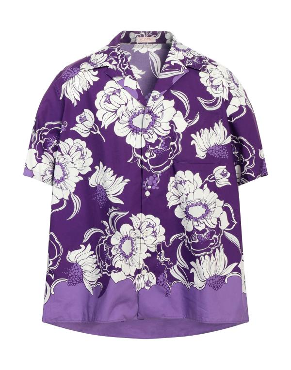 【送料無料】 ヴァレンティノ メンズ シャツ トップス Patterned shirt Deep purple