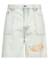 【送料無料】 オフホワイト メンズ ハーフパンツ・ショーツ デニムショーツ ボトムス Denim shorts Blue