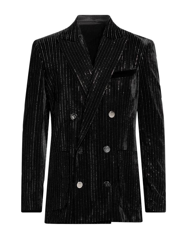 【送料無料】 バルマン メンズ ジャケット・ブルゾン ブレザー アウター Blazer Black