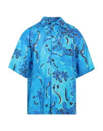 【送料無料】 マルニ メンズ シャツ トップス Patterned shirt Bright blue