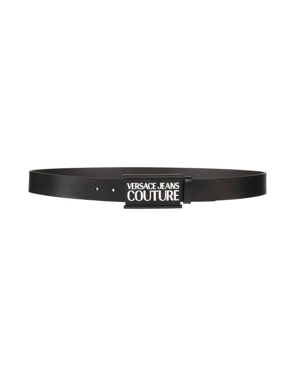 【送料無料】 ヴェルサーチ メンズ ベルト アクセサリー Leather belt Black