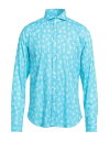 【送料無料】 フェデーリ メンズ シャツ トップス Patterned shirt Turquoise