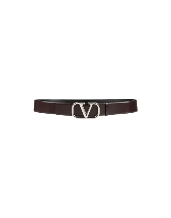 【送料無料】 ヴァレンティノ メンズ ベルト アクセサリー Leather belt Dark brown