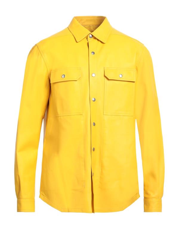 【送料無料】 リックオウエンス メンズ シャツ トップス Solid color shirt Yellow