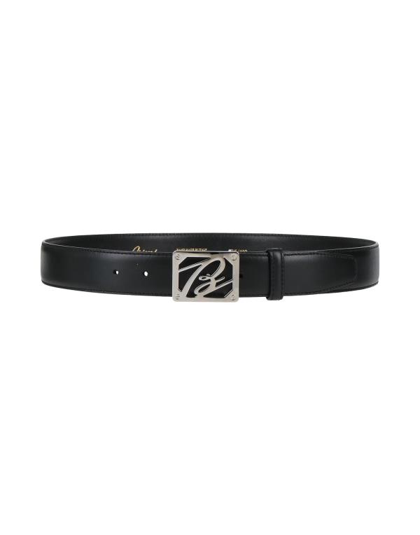 【送料無料】 ブリオーニ メンズ ベルト アクセサリー Leather belt Black