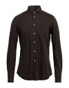 【送料無料】 ザカス メンズ シャツ トップス Solid color shirt Dark brown