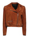 【送料無料】 ジュゼッペザノッティ レディース ジャケット・ブルゾン アウター Biker jacket Tan