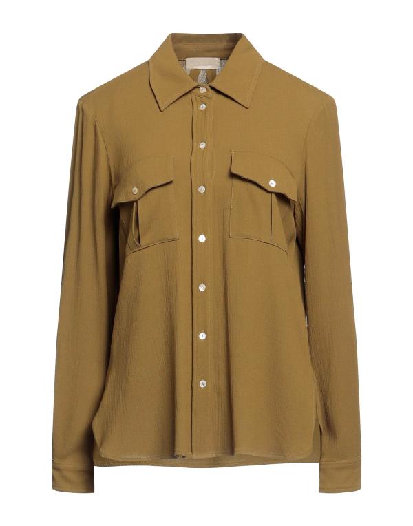 ̵  ǥ  ȥåץ Solid color shirts & blouses Military green