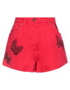 【送料無料】 ヴァレンティノ レディース ハーフパンツ・ショーツ ボトムス Denim shorts Red