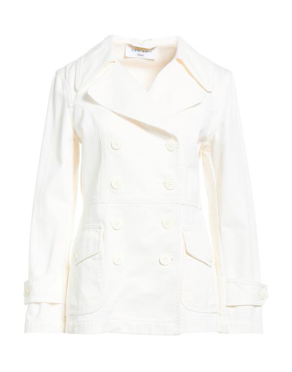 【送料無料】 アルベルタ フェレッティ レディース コート アウター Double breasted pea coat Ivory