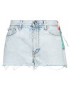 【送料無料】 オフホワイト レディース ハーフパンツ・ショーツ デニムショーツ ボトムス Denim shorts Blue