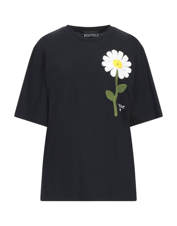 【送料無料】 ブティックモスキーノ レディース Tシャツ トップス T-shirt Black