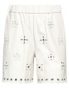 【送料無料】 レッドバレンティノ レディース カジュアルパンツ ボトムス Leather pant Off white