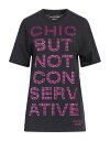 【送料無料】 ブティックモスキーノ レディース Tシャツ トップス T-shirt Black