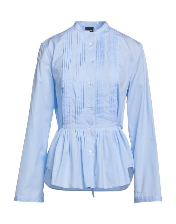 ̵ ڥ ǥ  ȥåץ Solid color shirts &blouses Sky blue