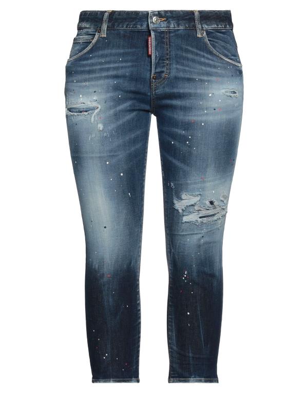 ディースクエアード ジーンズ レディース 【送料無料】 ディースクエアード レディース デニムパンツ ボトムス Cropped jeans Blue