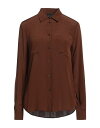 yz sR fB[X Vc gbvX Solid color shirts & blouses Brown