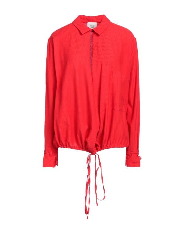 yz AW fB[X Vc gbvX Solid color shirts & blouses Red