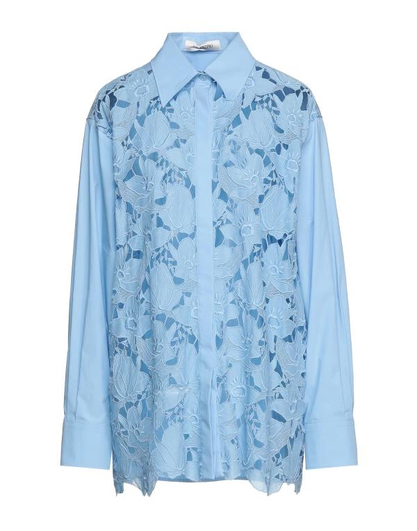 【送料無料】 ヴァレンティノ レディース シャツ トップス Lace shirts & blouses Sky blue