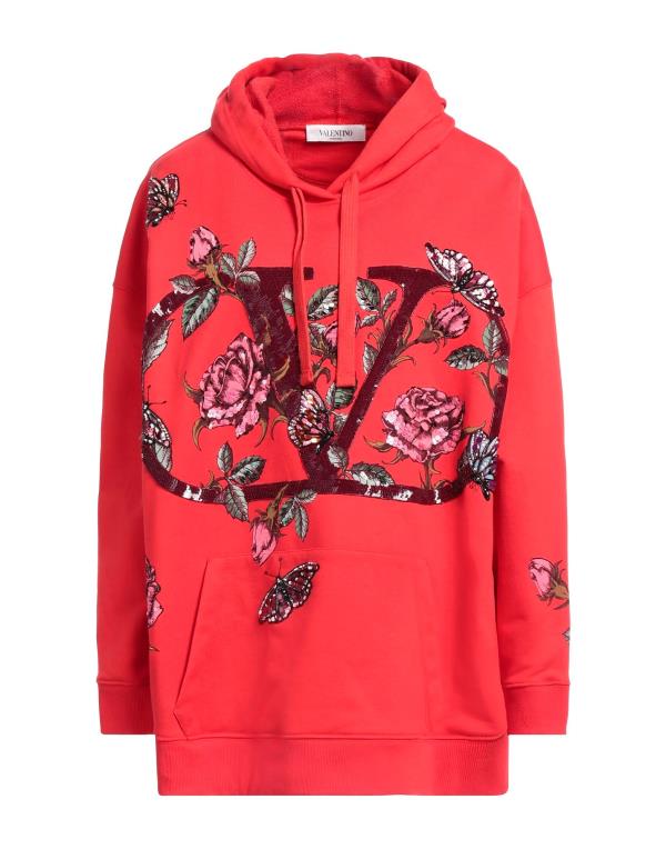 【送料無料】 ヴァレンティノ レディース パーカー・スウェット フーディー アウター Hooded sweatshirt Red