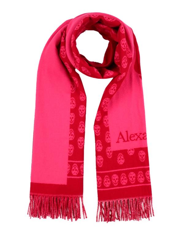 アレキサンダーマックイーン 【送料無料】 アレキサンダー・マックイーン レディース マフラー・ストール・スカーフ アクセサリー Scarves and foulards Fuchsia